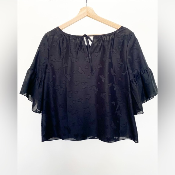 NWT Madewell Butterfly Jacquard Ruffle Top - Picture 6 of 9